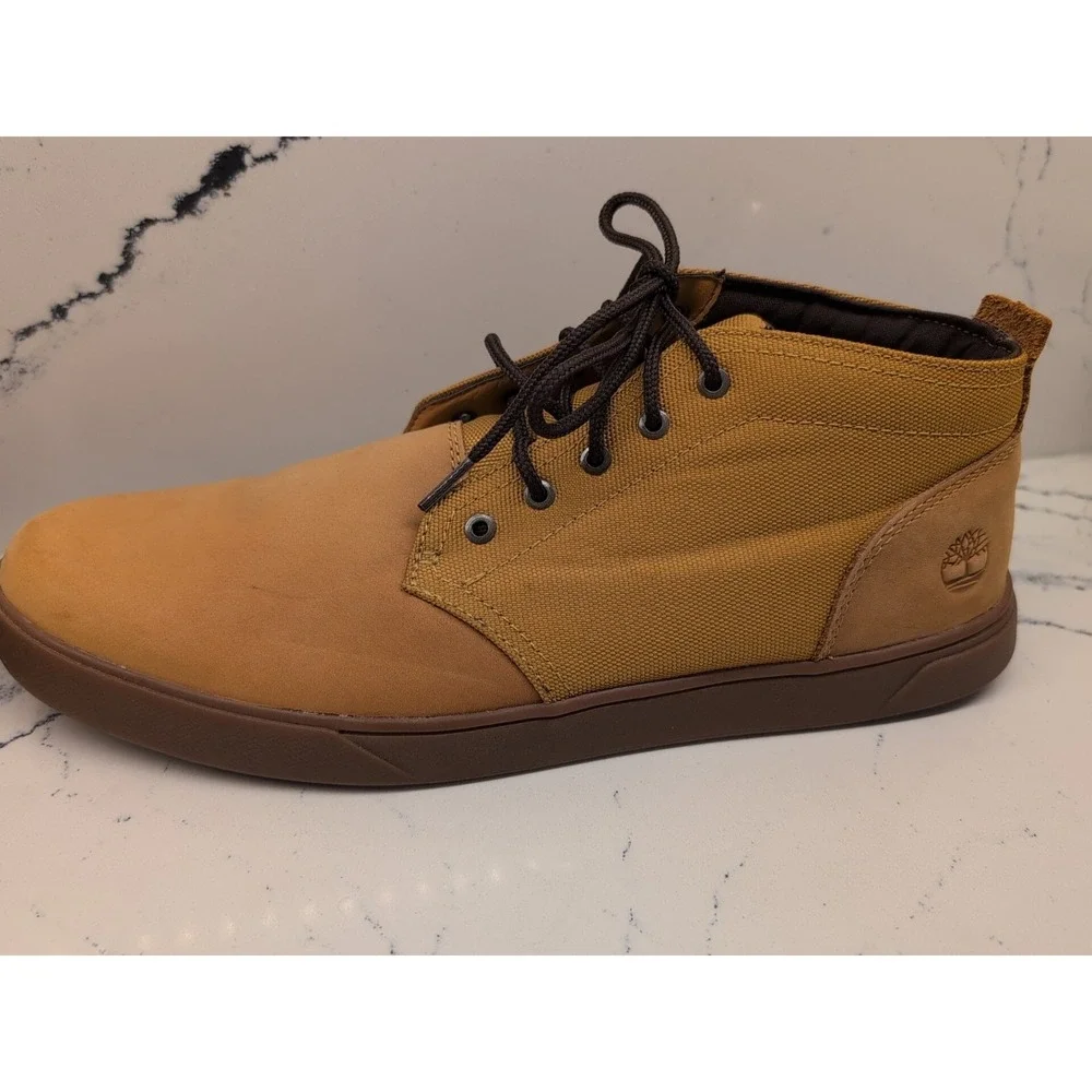 Timberland Groveton Chukka‎ Sneakers Mens 11.5 Suede Canvas Tan Lightweight Boot